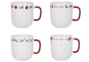 Кухоль порцеляновий Happy Holidays в'язаний орнамент MS-KR-0110о фото